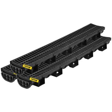 Ojan salaojajärjestelmä muoviritilällä, 145x79 mm, HDPE, musta, 3 kpl.