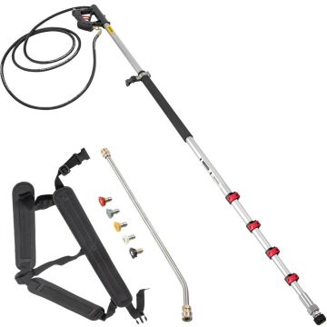 Teleskooppinen painepesurin varsi 609,6 cm, 5-osainen, 4000 PSI