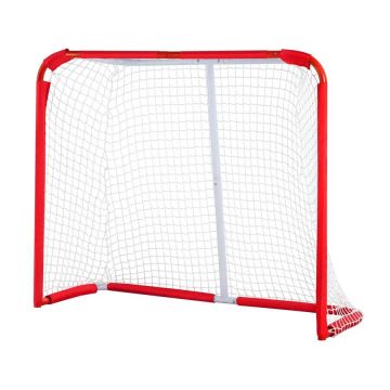Nuorten teräksinen jääkiekkomaali verkolla 54x44 tuumaa, kannettava, valkoinen/punainen