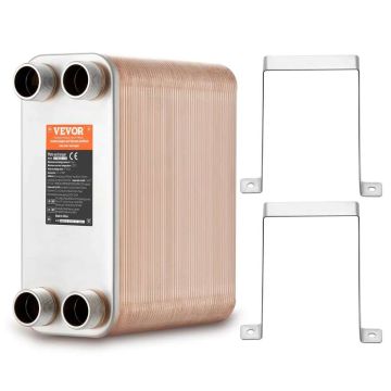 Levylämmönvaihdin 5"x12", kupari/316L ruostumaton teräs, vesi-vesi