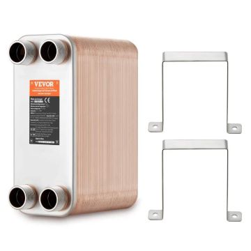 Lämmönvaihdin 5"x12" 80 levyä kupari/316L ruostumaton teräs vesi-vesi