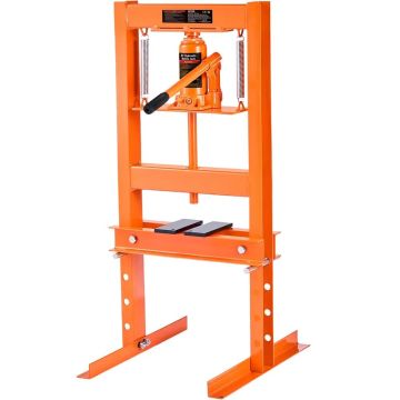6 tonnin hydraulinen puristin H-muotoisella rungolla ja puristuslevyillä