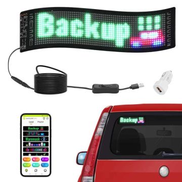 Программируемый цветной светодиодный экран, 38x10 см, управление по Bluetooth.