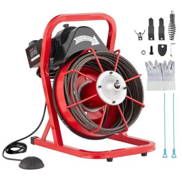 Viemärinavauskone 250 W, 50 jalkaa x 3/8", 2–4 tuuman putkille