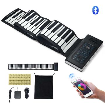 Rullautuva 88-koskettiminen digitaalinen piano, jossa on 128 rytmiä ja LED-näyttö