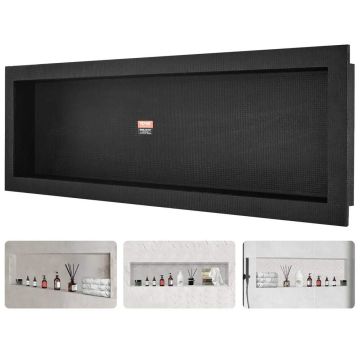 Suihkunurkkaus, upotettu, musta, 40,64 x 127 cm, yksi hyllyjärjestelmä