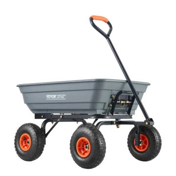 Puutarhakuorma-auto teräsrungolla, 10-tuumaisilla renkailla, nostokapasiteetti 600 lb