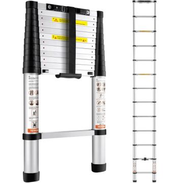 Teleskooppiset alumiinitikkaat, 381 cm, yleismalliset, kannettavat