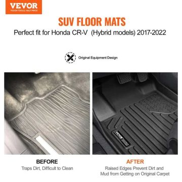 Auton matot Honda CR-V Hybrid 2017–2022, TPE, musta, 3 kpl.