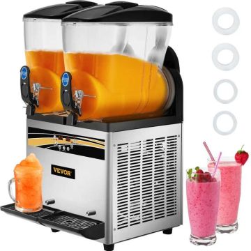 Ammattimainen ruostumattomasta teräksestä valmistettu margarita-jäädytettyjen juomien valmistuskone, 2 x 15 l, 890 W