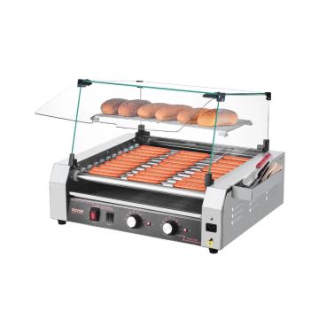Ruostumattomasta teräksestä valmistettu hot dog -rulla, 2200 W, 30 hot dogia