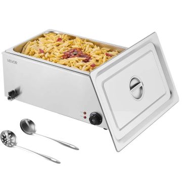 Ruostumattomasta teräksestä valmistettu ruoanlämmitin, ammattikäyttöön, 1200 W, 30–85 °C, höyrypöytä buffetille