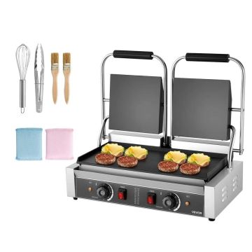 Sähköinen paninipuristin ammattikäyttöön, 3600 W, ruostumatonta terästä, 485 x 230 mm
