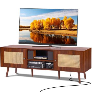 Rottinki-TV-taso 65 tuumaa, USB, pähkinänvärinen