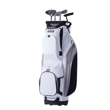 Nailongolflaukku, 36 tuumaa, 14 lokeroa, valkoinen