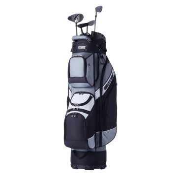Golfbägi nailonia, 41 tuumaa, 14 lokeroa, musta, unisex