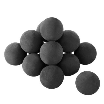 Keraamiset tulipallot 76 mm, mustat, 15 kpl, koristeelliset nuotiopaikalle tarkoitetut kivet