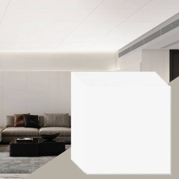 Потолочные плитки из ПВХ-пены, 24x24 дюйма, белые, 12 шт. в упаковке.