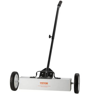 Magneettinen 45 cm:n nurmikonharja pyörillä ja kerääjällä