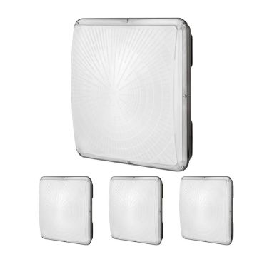 4 LED-kattovalaisinta, 150 W, 5000 K, IP65, 315 x 315 mm