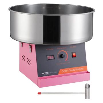 Sähköinen hattarakone 1000 W, ruostumattomasta teräksestä valmistettu kulho, pinkki