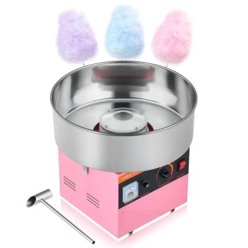 Sähköinen hattarakone ammattikäyttöön, 1000 W, pinkki, 38 cm ruostumattomasta teräksestä valmistettu kulho