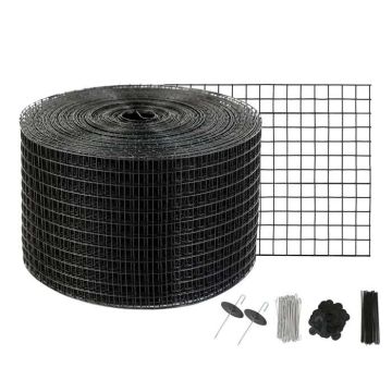 Aurinkopaneelilintujen suoja, 12,7 mm verkko, PVC-pinnoite, 20x3048 cm, alumiinikiinnikkeillä (100 kpl)