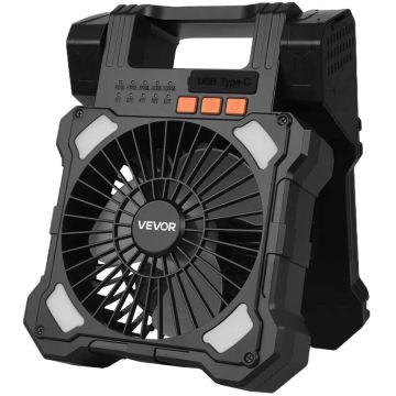 Ladattava 20 000 mAh aurinkotuuletin LED-valolla, 20 cm, langaton, USB