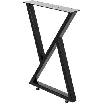 Metalliset mustat pöydänjalat, 71x61 cm, 2 kpl, teräs