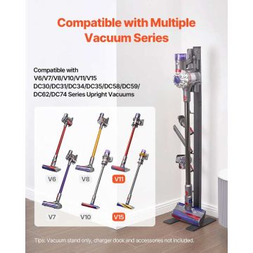 Подставка для пылесоса Dyson V6–V15 с 6 крючками.