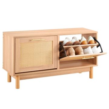Kenkäpenkki eteiseen, rottinki, 2 laatikkoa ja hylly, 1000x300x530 mm