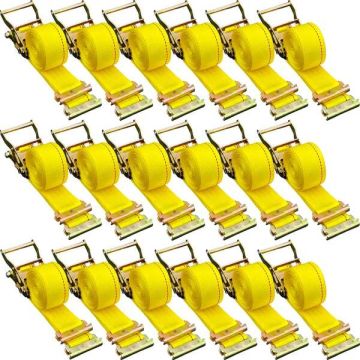 Крепежные ремни E-track с храповым механизмом, 2"x15", 18 шт., прочность на разрыв 4400 фунтов, с пружинной системой крепления.