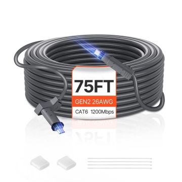 Starlink Gen 2 -jatkokaapeli, 22,86 m, 1200 Mbps, 26 AWG