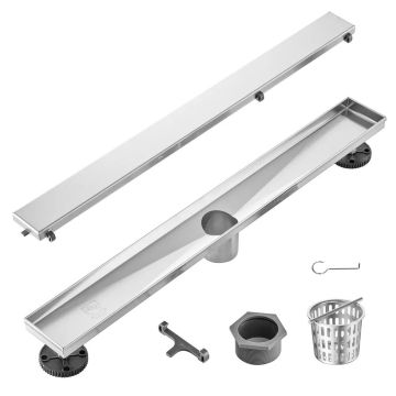 Lineaarinen suihkukouru 610 mm, harjattu 304 ruostumaton teräs, hopea