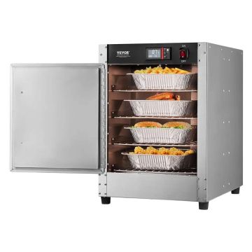 Lämmin ruokalämmitin, ruostumatonta terästä, 4 tasoa, vesialustalla