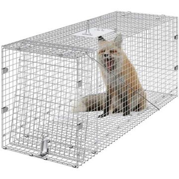Гуманная клетка-ловушка для животных, оцинкованное железо, 50x20x26 см, складная.