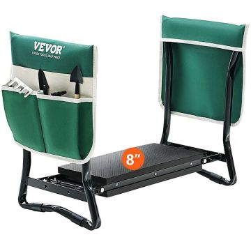 Kokoontaitettava puutarhapenkki EVA-tyynyllä ja työkalulaukulla, 150 kg