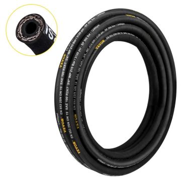 Гидравлический резиновый шланг 3/8 дюйма, 50 футов, 4800 PSI, стальная проволока, гибкий.