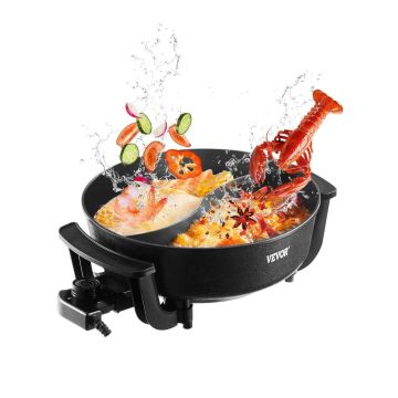 Sähköinen kuumavesipannu 5 l, 1360 W, tarttumaton lasikannella, lämpötilan säätö, 6-10 hengelle