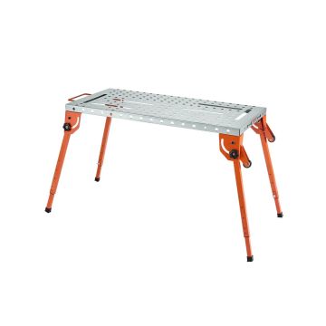 Kokoontaitettava hiiliteräksinen hitsauspöytä, 111x53 cm, 227 kg kapasiteetti, säädettävä korkeus