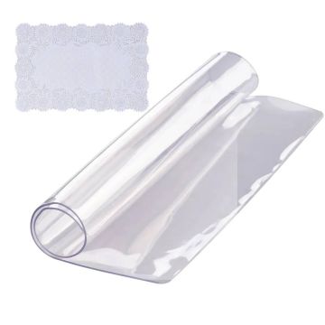 Kirkas PVC-pöytäsuojus 12"x12" (305x305 mm), 1,5 mm paksu, vedenpitävä
