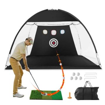 Golfharjoitusverkko 10x7 jalkaa maalitaululla ja lisävarusteilla