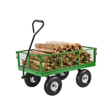 Teräksinen puutarhakärry 427 kg, 25 cm:n pyörät, muuntautuva