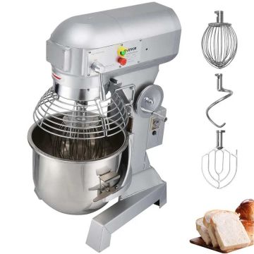 Teollisuuskeittiön sekoitin 15Qt, 600W, 3 nopeutta, ruostumattomasta teräksestä valmistettu kulho