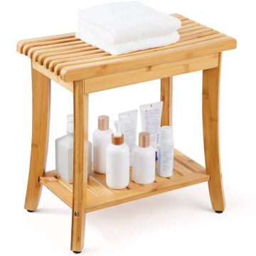 Bambuinen suihkupenkki 48,5x28,7x46,5 cm kylpyhuoneeseen