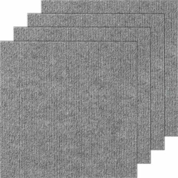 Ковровые плитки 30,5x30,5 см, светло-серые, мягкие, 12 шт.
