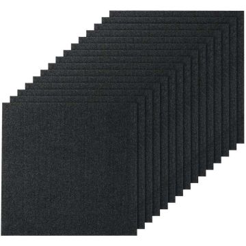 Itseliimautuvat mattolaatat, 24x24 tuumaa, pehmustetut, mustat (15 kpl)