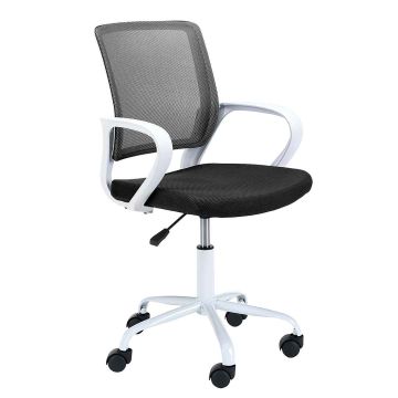 Lasten työtuoli AkordV2 FD-6, valkoinen/musta, 53 × 81–93 × 56,5 cm