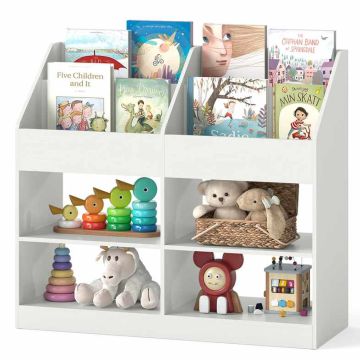 Children's bookshelf, 3 tiers, 4 compartments, 90 × 80 × 34 cm