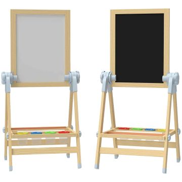 Lasten liitutaulu, kaksipuolinen, 48,5 × 46,5 × 70–97 cm
